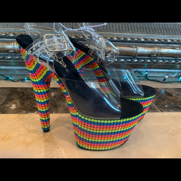 pleaser rainbow shoes